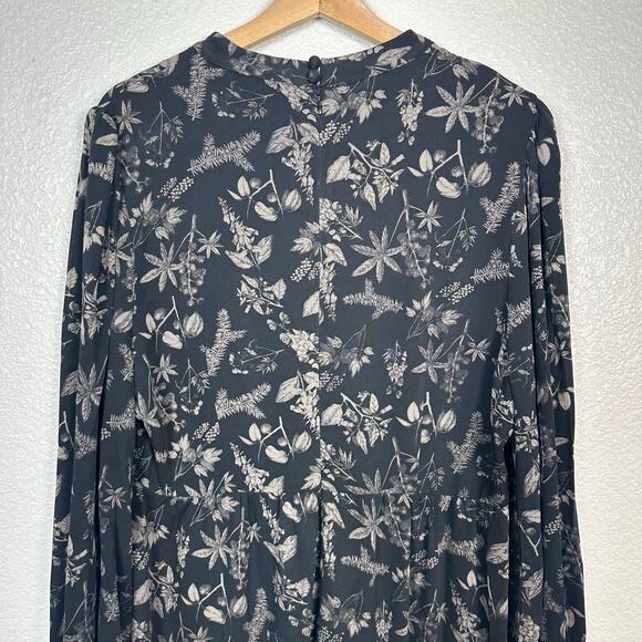 Disturbia Womens Goth Poisonous Plant Puff Sleeve Midi Dress Black Size US 12 - Picture 11 of 16